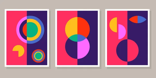 Abstract Bauhaus Geometrisch Patroon Achtergrond Vector Cirkel — Stockvector