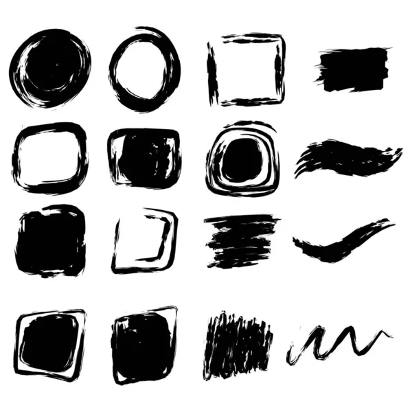 Vector Ink Brush Strokes Collection — Stock Vector