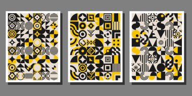 Soyut Bauhaus geometrik kalıplarının vektör koleksiyonu