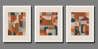 Soyut Bauhaus geometrik model arkaplan vektör çemberi