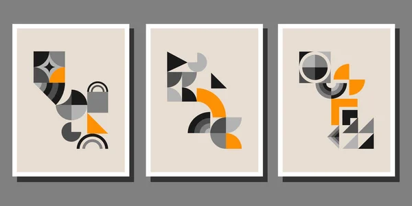 Soyut Bauhaus geometrik model arkaplan vektör çemberi