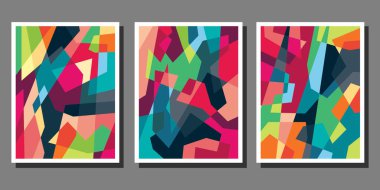 Soyut Bauhaus geometrik kalıplarının vektör koleksiyonu