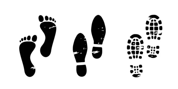Empreintes Vectorielles Chaussures Montagne Chaussures Bureau — Image vectorielle