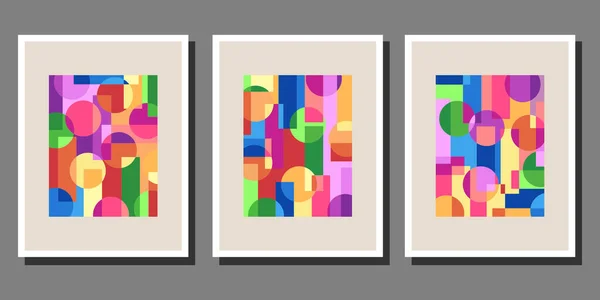 抽象的なバウハウス幾何学的パターンの背景のベクトルコレクション — ストックベクタ