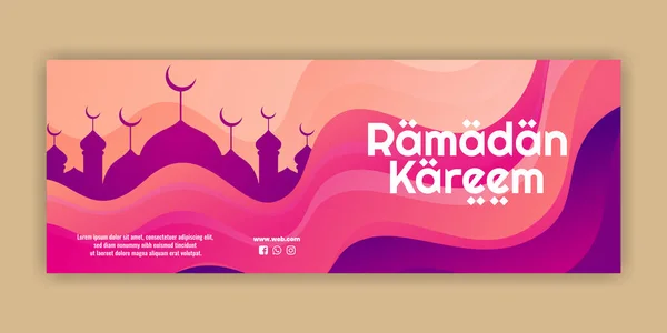 Design Banner Ramadan Kareem — Vetor de Stock