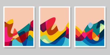 Soyut Bauhaus geometrik model arkaplan vektör çemberi