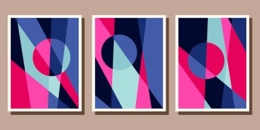 Soyut Bauhaus geometrik model arkaplan vektör çemberi