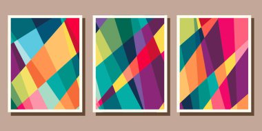 Soyut Bauhaus geometrik model arkaplan vektör çemberi