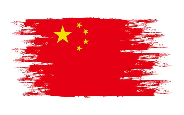 Čína Vlajka Šablony Štětec Vektor Ilustrace — Stockový vektor