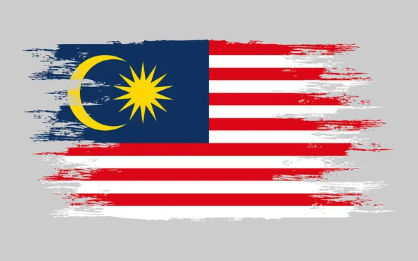 Malásia Modelo Bandeira Escova Vetor Ilustração — Vetor de Stock