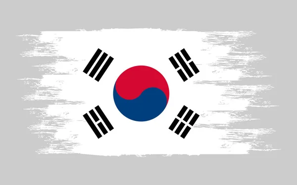 South Korea Flag Template Brush Vector Illustration — Stock Vector
