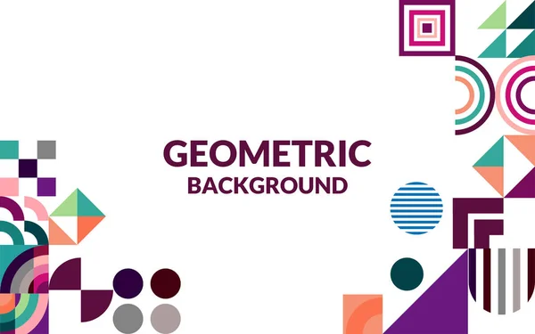 Vecteur Plat Fond Géométrique — Image vectorielle