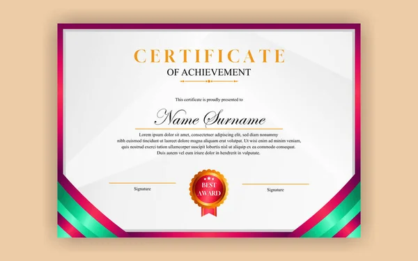Сучасний Простий Дизайн Сертифіката Luxury Certificate — стоковий вектор
