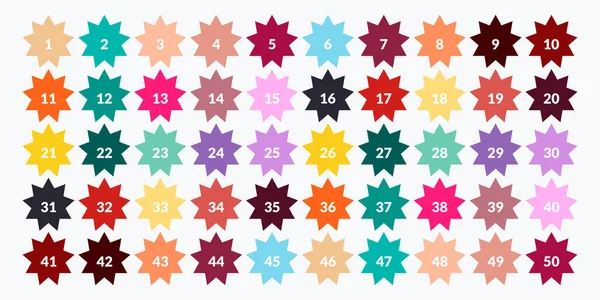 Numéros Cinquante Avec Des Bulles Colorées — Image vectorielle