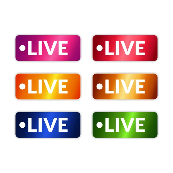 Vektor Set Von Live Streaming Symbolen — Stockvektor