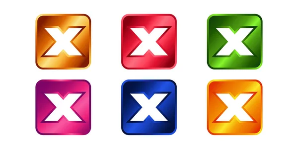 Shiny Button Style Cross Cross Symbol — Stock Vector