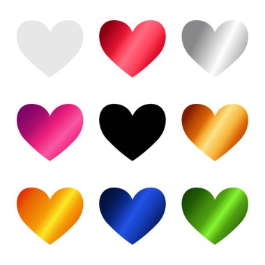 modern renkli kalp sembolü koleksiyonu