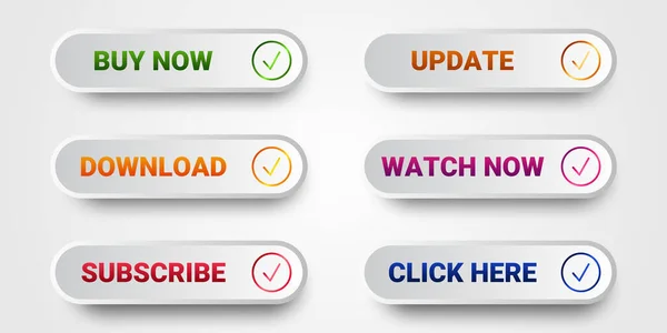 Modern vektör modu düğmeleri ayarlandı. Beyaz arkaplanda moda rengi.