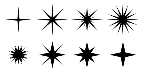 Star Vector Set Black — Stock Vector