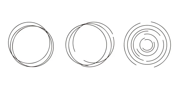 Circle Hand Drawn Vector Collection — Stock Vector