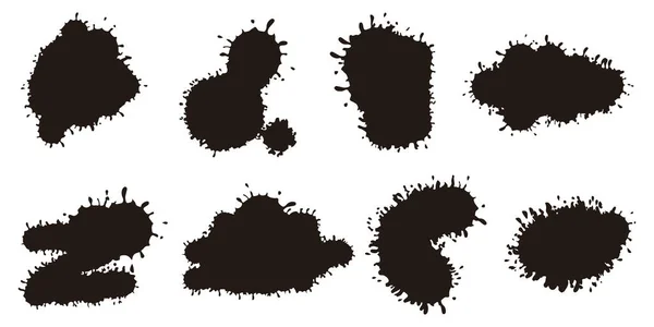 Stain Sticks Paint Ink Splashes Drips Splashes Drips Silhouette Blob — Stock Vector