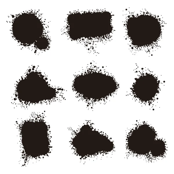 Stain Sticks Paint Ink Splashes Drips Splashes Drips Silhouette Blob — Stock Vector