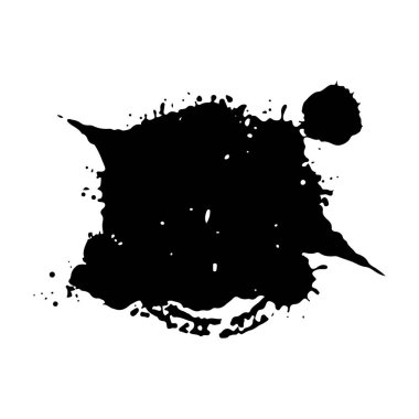 Siyah sıçrama koleksiyonu. Mürekkep lekesi. Sprey boyayla boyayın. Sprey boya elementleri. Siyah mürekkep sıçrama çizgileri ve damlalar. Boya fırçası, vuruş vektörü ayarlandı. Sprey boyayla boyayın..