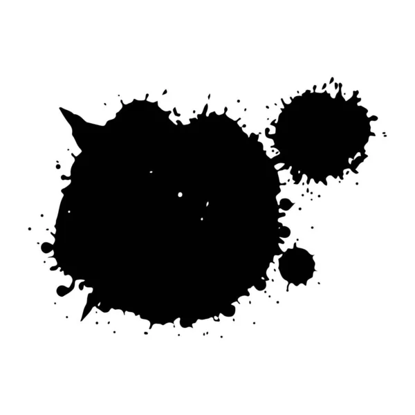 Black Splash Collection Ink Stain Spray Paint Shape Stain Set — Stock Vector