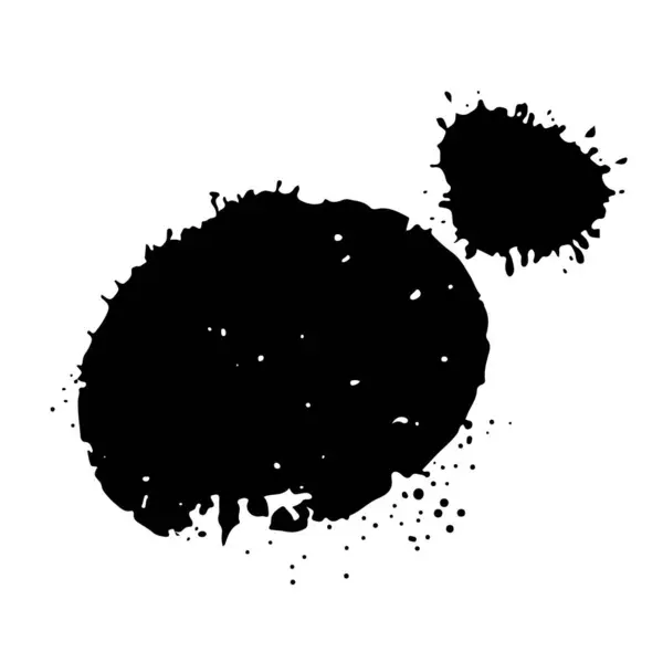 Collection Éclaboussures Noires Tache Encre Vaporiser Peinture Forme Avec Une — Image vectorielle