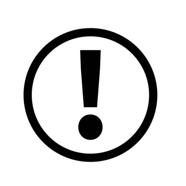  kırmızı ünlem işareti ile kırmızı çember çizgisi