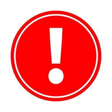 kırmızı ünlem işareti ile kırmızı çember arkaplan