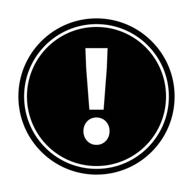 Siyah çember arkaplanlı siyah ünlem işareti