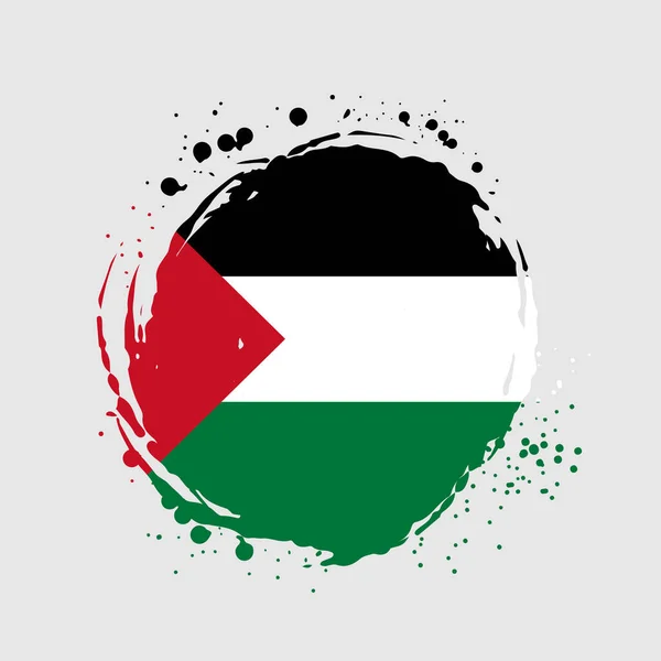 パレスチナの国旗は 臭いブラシストローク効果を有する ウォーターカラーパレスチナの旗デザイン ベクターグラフィックス