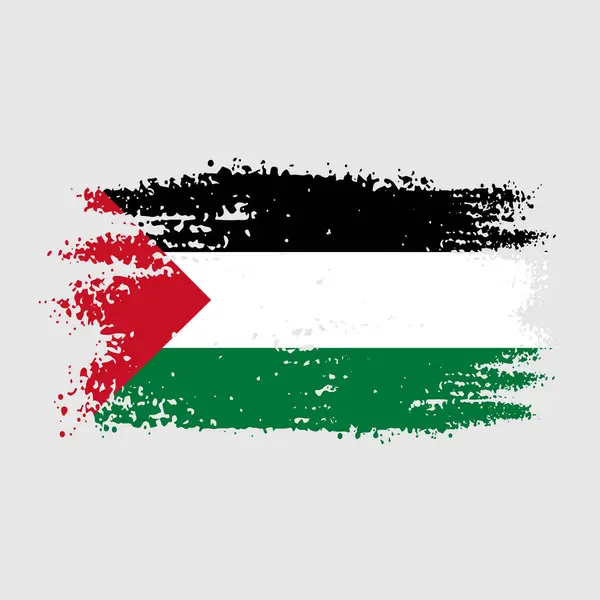 パレスチナの国旗は 臭いブラシストローク効果を有する ウォーターカラーパレスチナの旗デザイン ロイヤリティフリーストックベクター