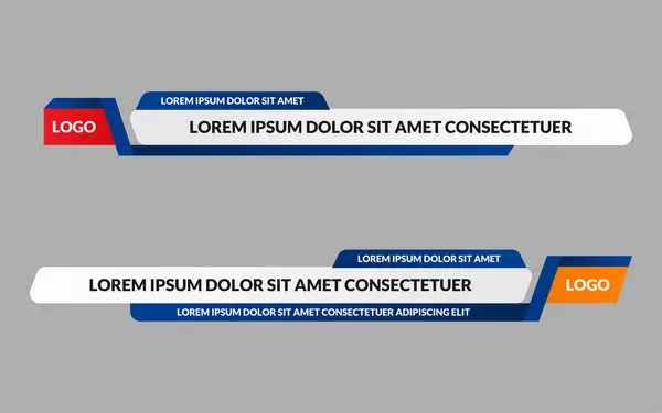 Haberler düşük üçüncü vektör dizaynı. Haberler ve canlı yayınlar için pankart ve alt üçüncü. Yayın ve çevrimiçi medya için alt üçüncü