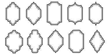 Vektör etiketi, vintage çerçevelerin koleksiyonu