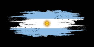 Argentina brush flag, Argentina flag brush watercolor flag design element clipart