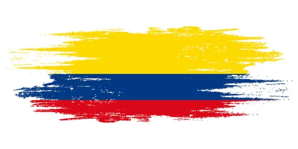 コロンビアのブラシの旗 コロンビアの旗のブラシの水彩色旗の設計要素 ストックイラスト
