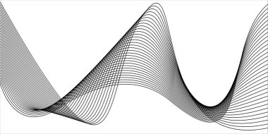  Karışık efektli kıvrımlı çizgiler. Beyaz arka planda teknoloji soyut çizgileri. frekans ses dalgaları,