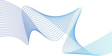  Karışık efektli kıvrımlı çizgiler. Beyaz arka planda teknoloji soyut çizgileri. frekans ses dalgaları,