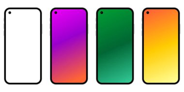 Şeffaf bir geçmişi olan gerçekçi bir akıllı telefon. Akıllı Telefon Model Koleksiyonu.