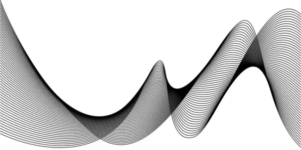 Karışık efektli kıvrımlı çizgiler. Beyaz arka planda teknoloji soyut çizgileri. frekans ses dalgaları