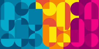 Renkli soyut geometrik desen elementlerinin koleksiyonu