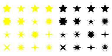  Sarı ve siyah renkli yıldız simgelerinin toplanması