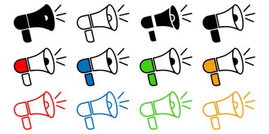  Basit megafon simgeleri koleksiyonu