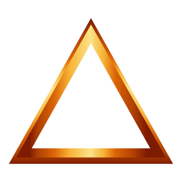 Triángulo Geométrico Oro Simple — Vector de stock