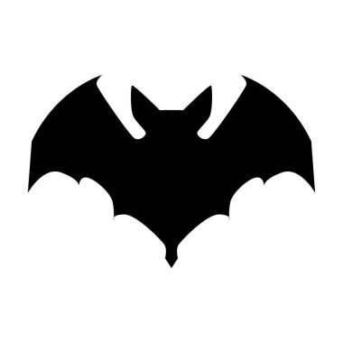  Basit siyah yarasa hayvan silueti