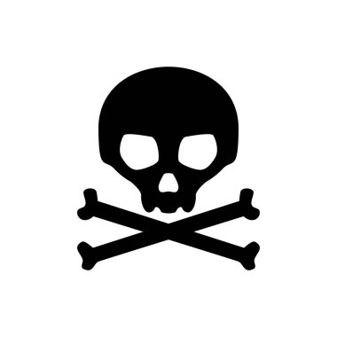 Çapraz kemikler ve insan kafatası simgesi, tehlike işareti simgesi