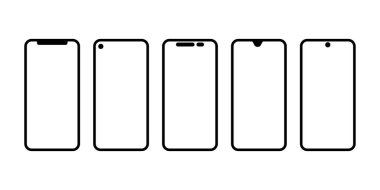 Beyaz ekranlı akıllı telefon modeli