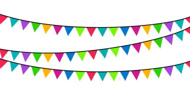  Dekorasyon için renkli karnaval parti bayrakları